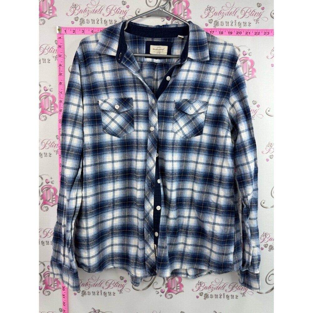 Original weatherproof vintage Blue Plaid Flannel Shirt from Weatherproof Vintage